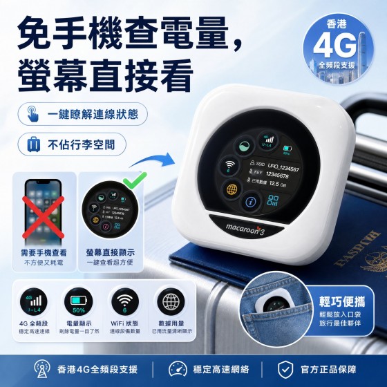 【限時優惠】UROAMING - M3A – 全球上網 WIFI 【設備0元購送499餘額】