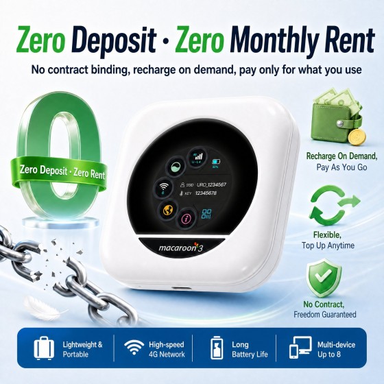 [Channel-specific] UROAMING - M3A - Global Internet WIFI [Device 0 yuan purchase gets 899 balance free]